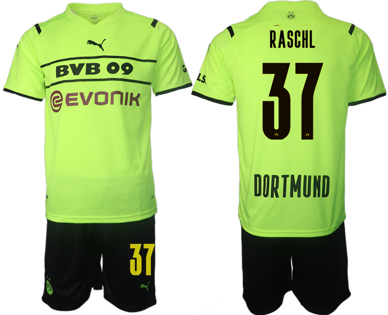 Men 2021-2022 Club Borussia Dortmund Cup green #37 Soccer Jersey